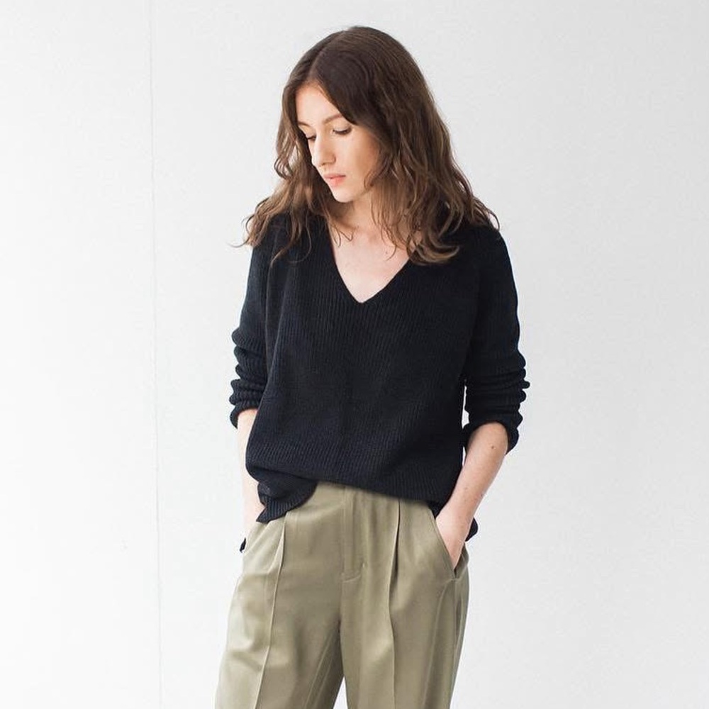 Bare Knitwear V-Neck Sweater in Light Gray - Picture 11 of 11